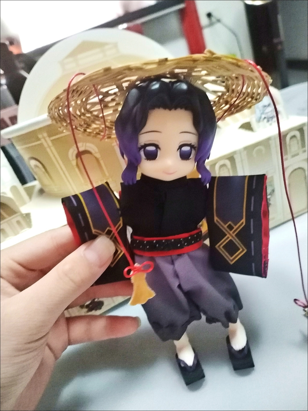 Mini Ancient-Style Bamboo Hat DIY Accessory for Xie Lian & Li Lianhua Plush Dolls, Tiny Ancient Hats for BJD Dolls