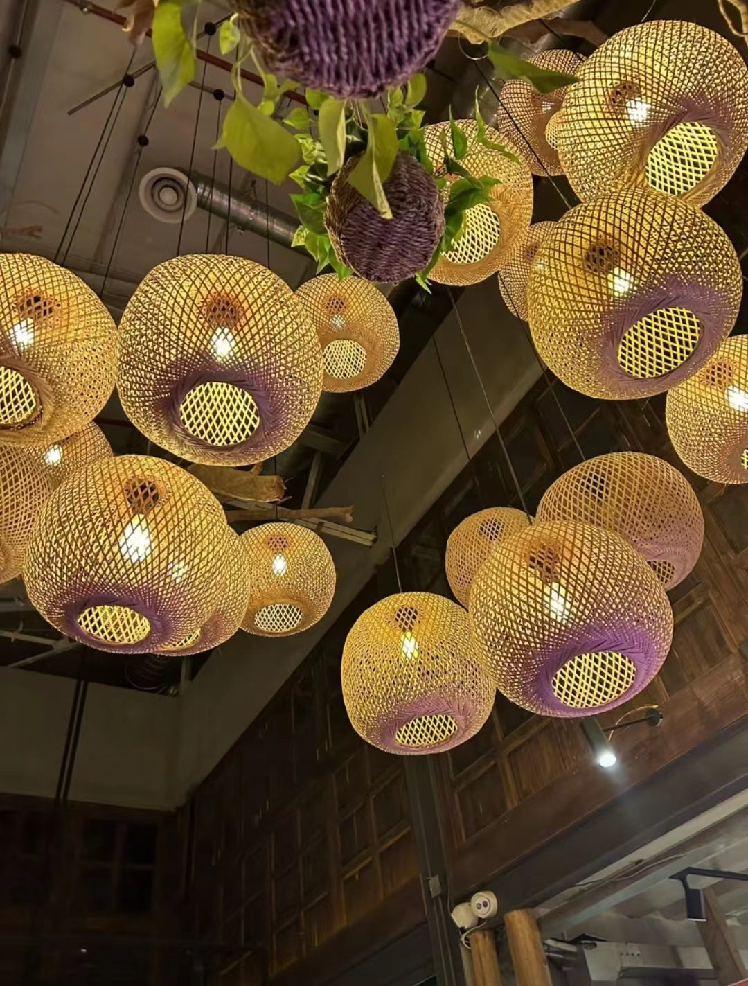 Hand-woven Bamboo Chinese Style Lampshade, Decor Shade for Dining Room Teahouse Study, for Ancient Costume Shooting Birthday Wedding Homestay Decoration (Lamp base & bulb not included)