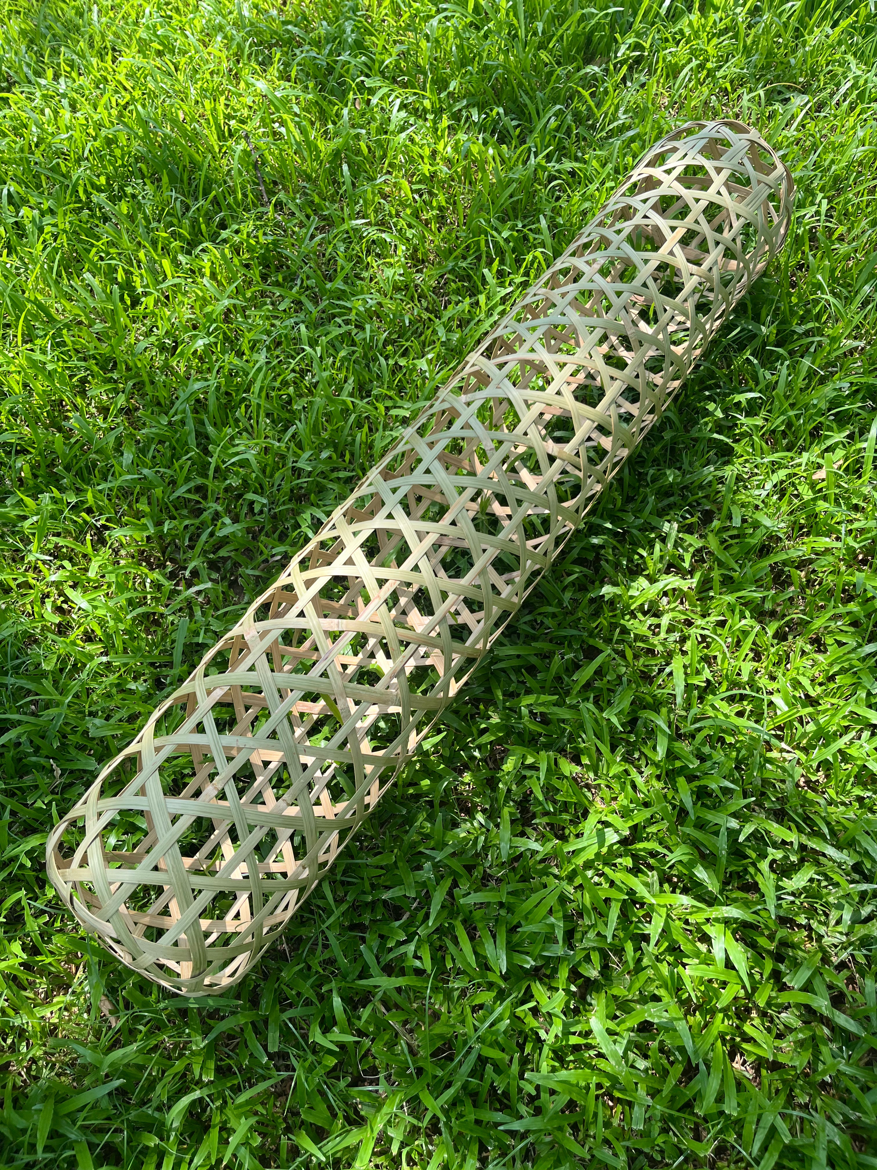 120cm×16cm Handwoven Natural Bamboo Bolster | Traditional Zhu Fu Ren Cooling Sleep Pillow