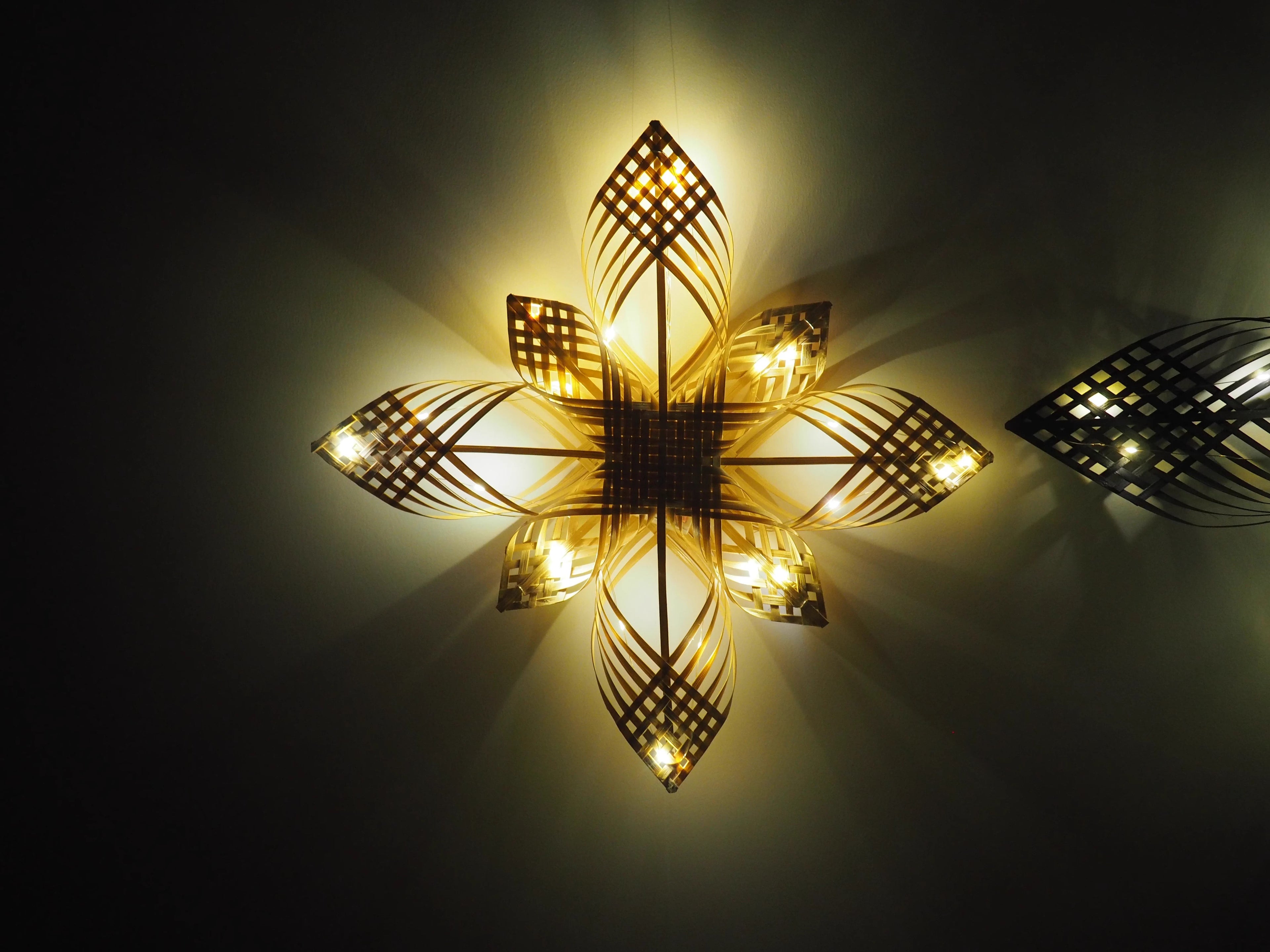 Bamboo Woven Snowflake Wall Hanging