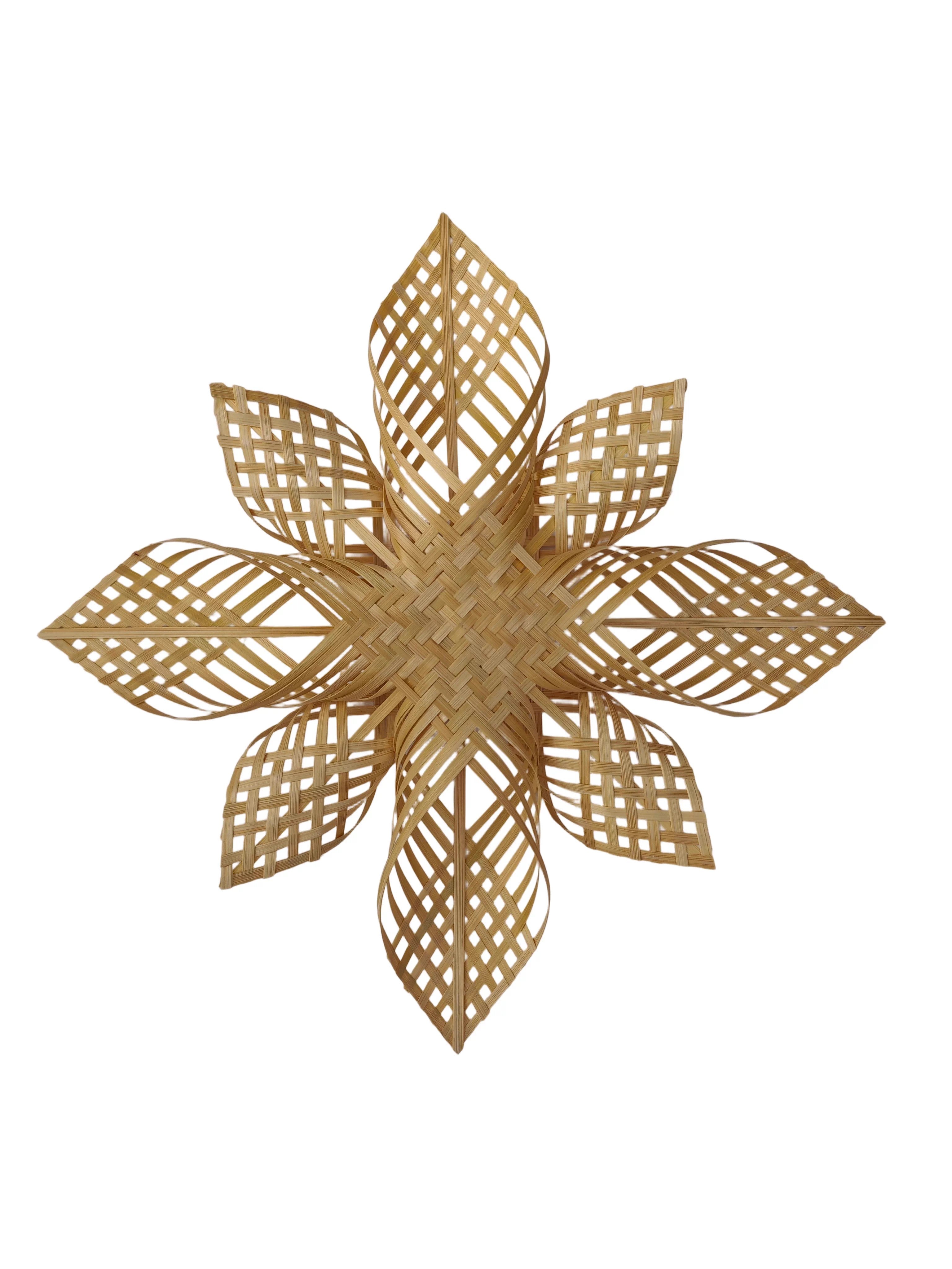 Bamboo Woven Snowflake Wall Hanging