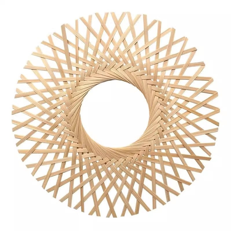 Hand-woven Round Bamboo Wall Hanging, Nordic Style Wall Decor for Living Room, Home, Homestay & Hotel, DIY Stage Wall Ornament