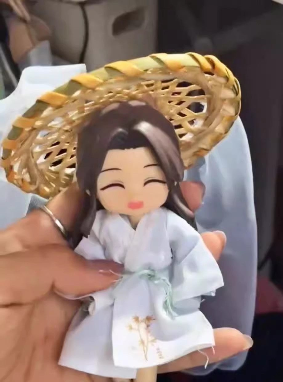 Mini Ancient-Style Bamboo Hat DIY Accessory for Xie Lian & Li Lianhua Plush Dolls, Tiny Ancient Hats for BJD Dolls