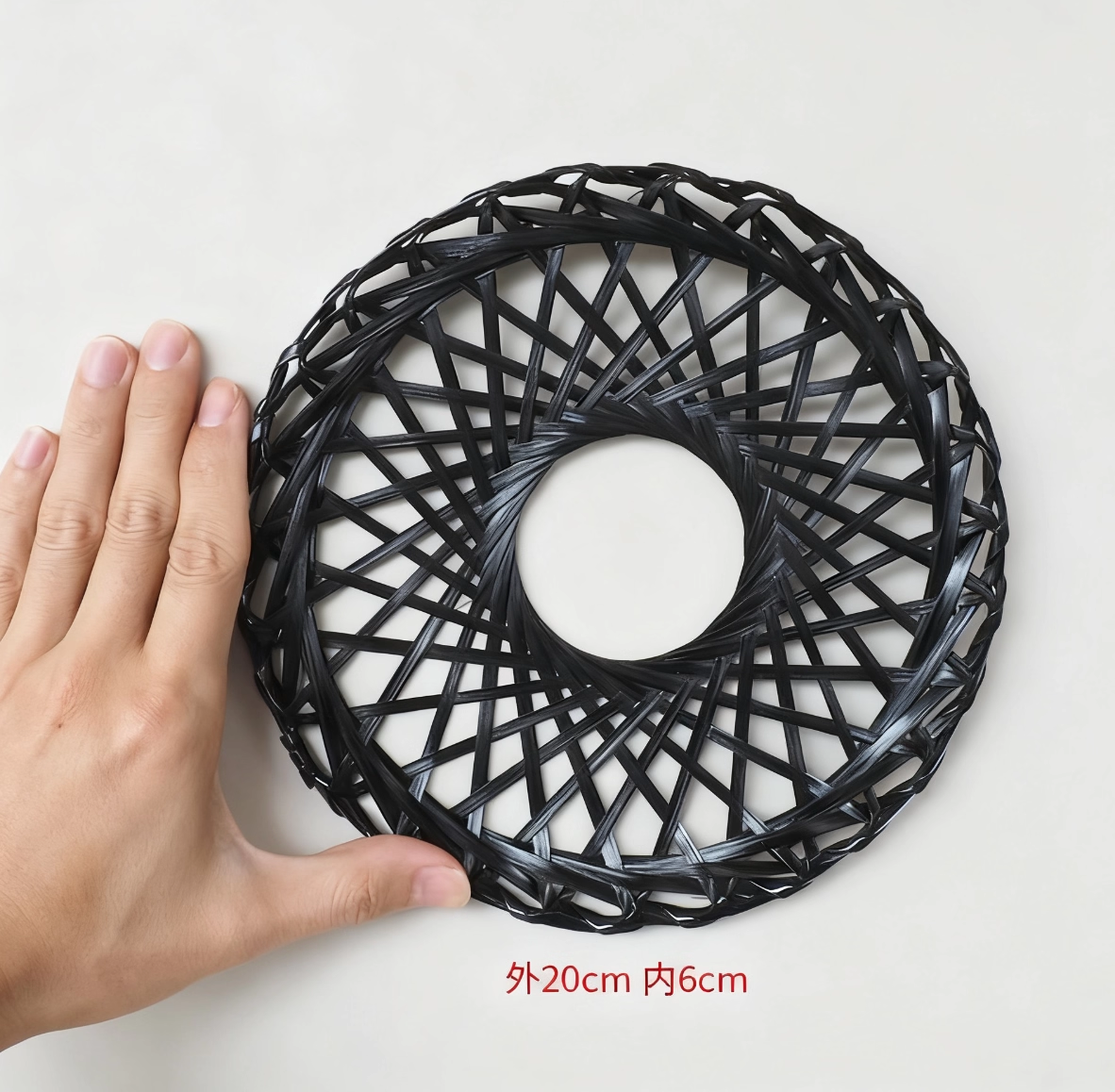 Black Vintage Cosplay Mini Bamboo Woven Hat - Tiny Hollow Out Straw Hat for BJD Doll Accessories DIY