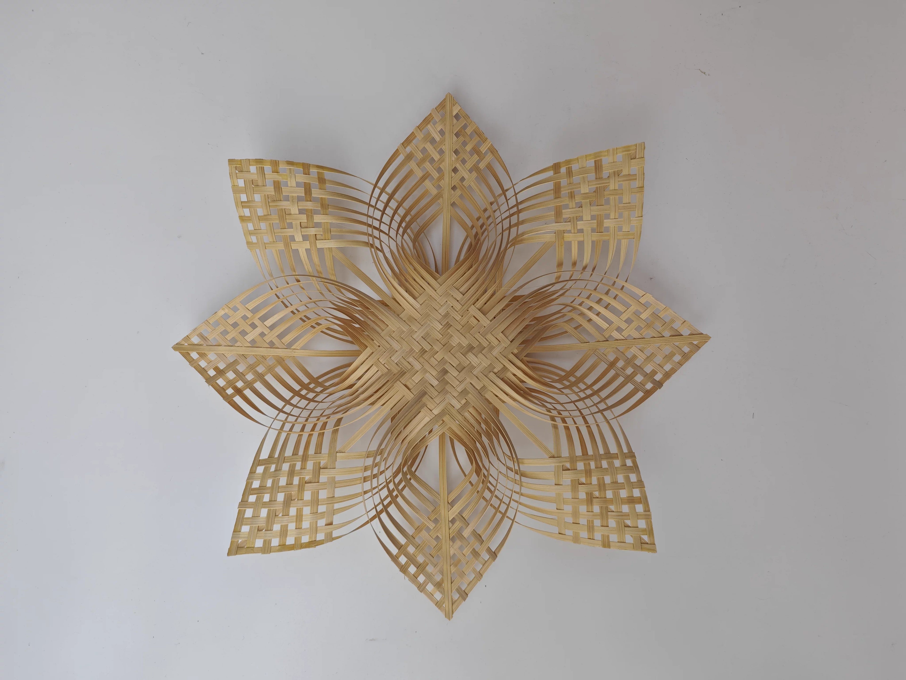 Bamboo Woven Snowflake Wall Hanging