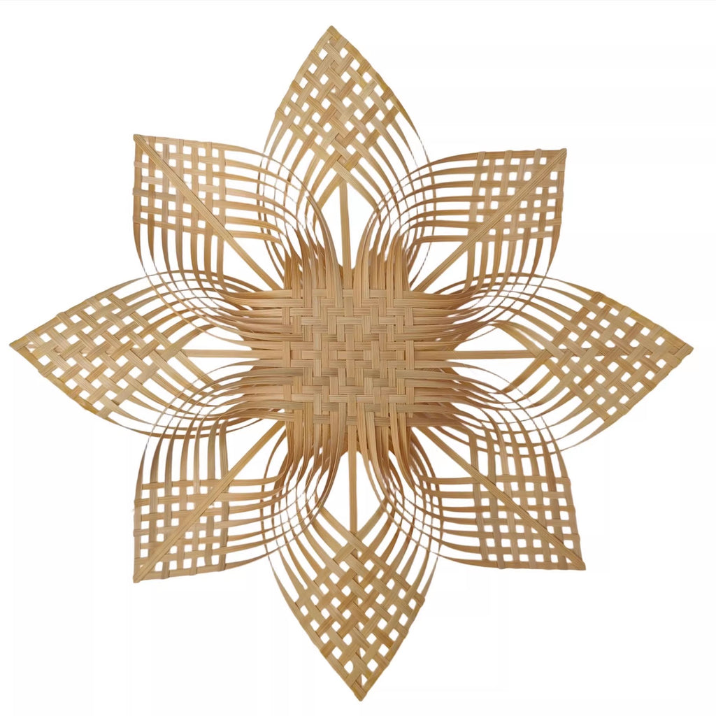 Bamboo Woven Snowflake Wall Hanging