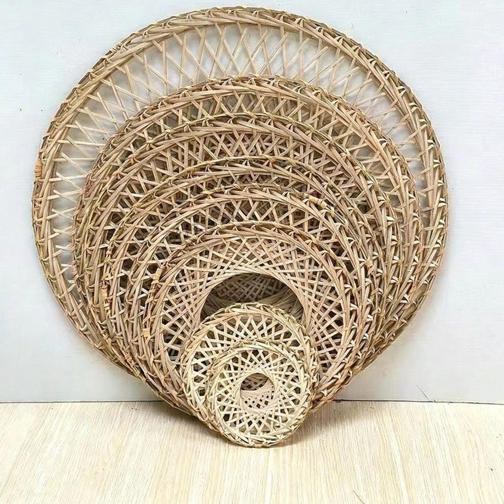 Handwoven Bamboo Dance Hat, Hollow-out Performance Prop, Retro Oriental Wall Hanging Home Decor